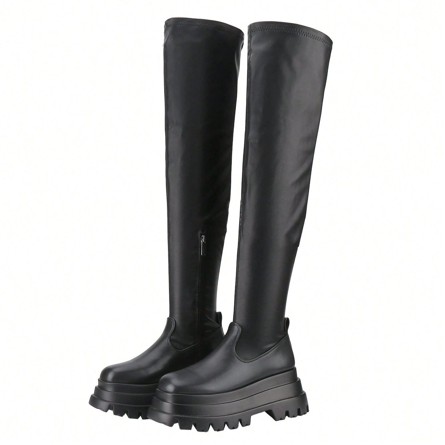 Over The Knee Boots For Women, Platform Leather Punk Chunky High Boot