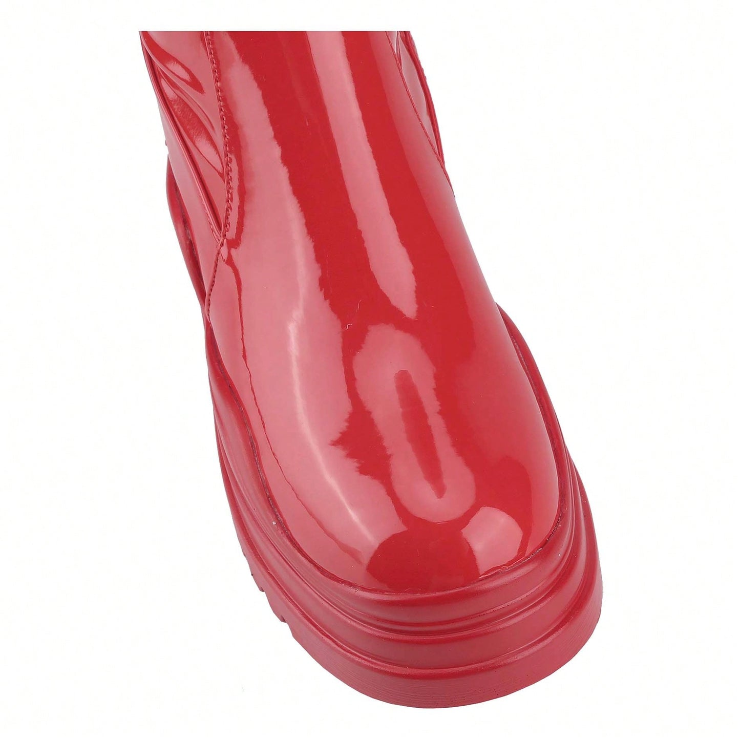 Women's Thigh High Boots Patent Leather PU Heeled Over The Knee High Boots Sexy Round Toe Platform Boots