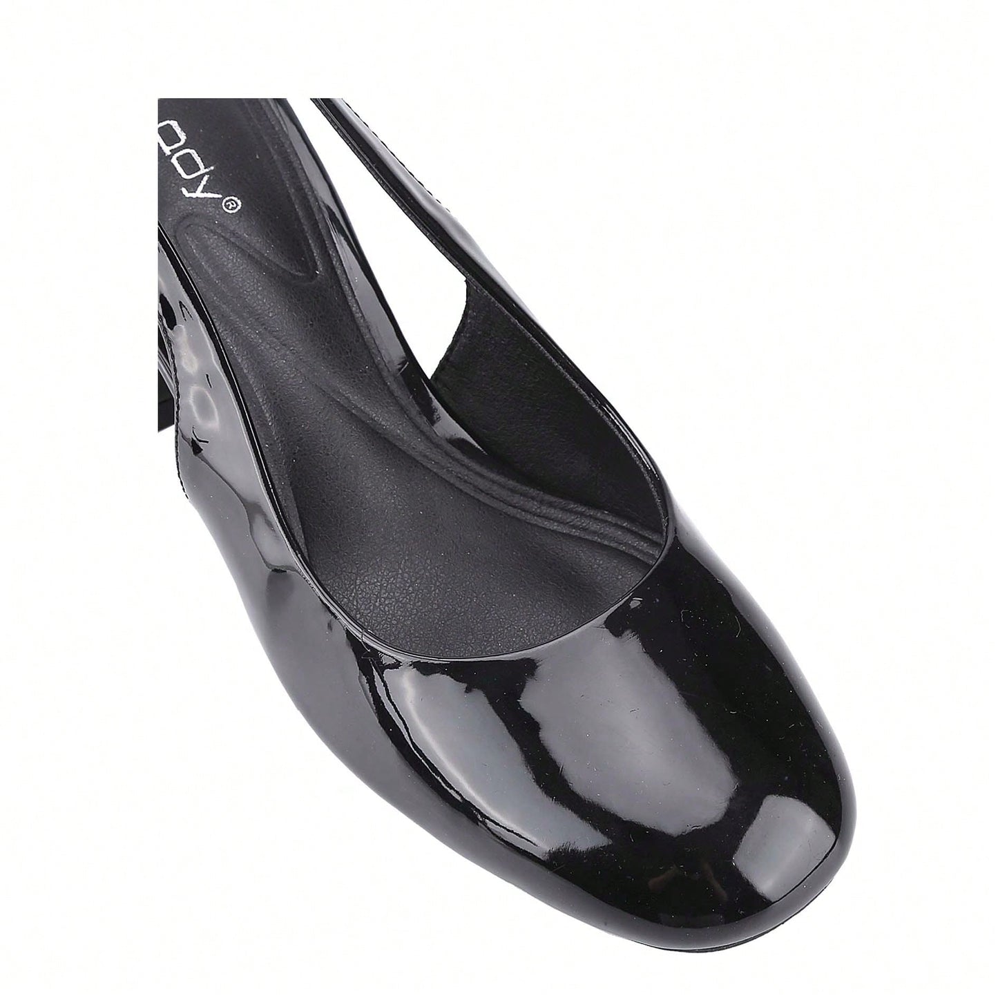 Women's Slingback Patent Square Toe Ankle Strap Chunky Low Heel Pumps Shoes 2 Inch