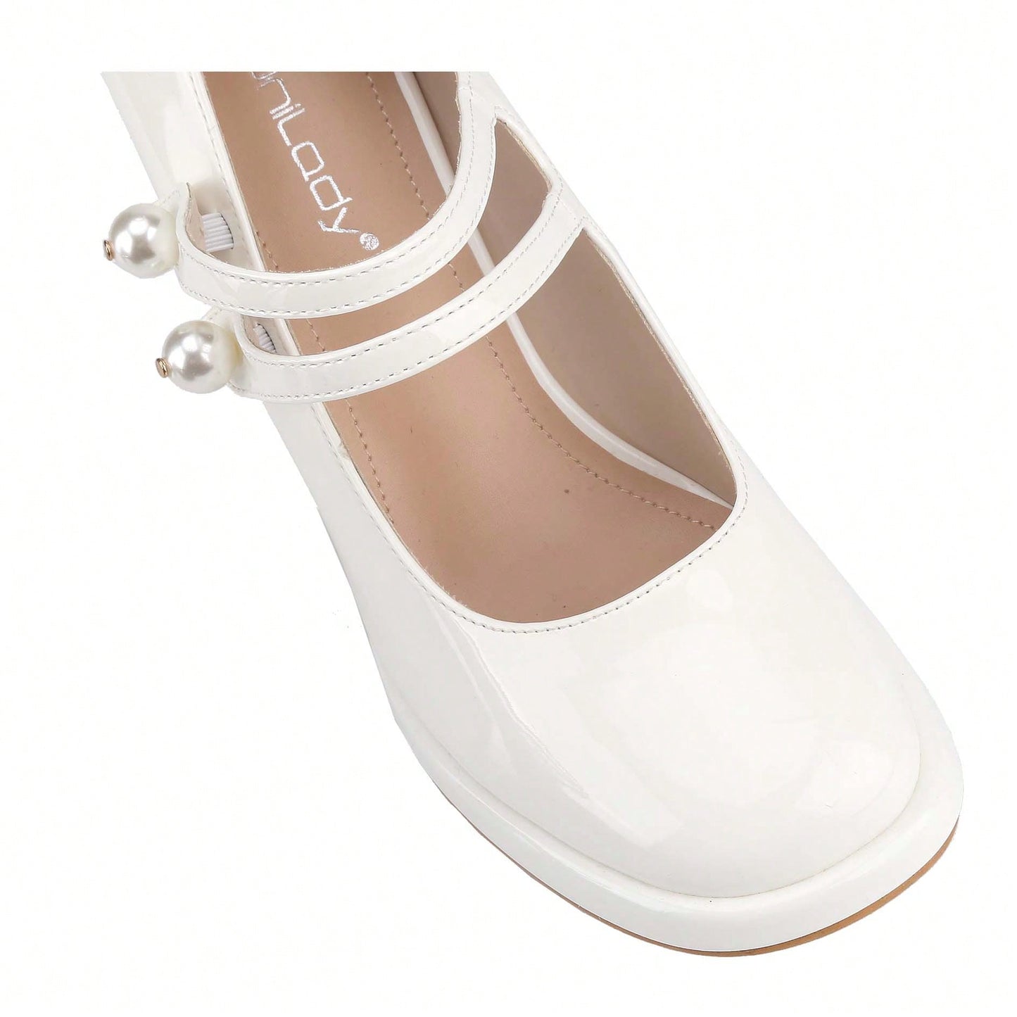 Women's Square Toe Mary Janes Chunky Mid-Heel Dress Pump Shoes