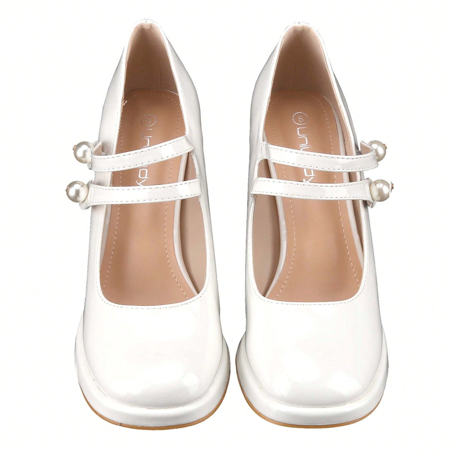 Women's Square Toe Mary Janes Chunky Mid-Heel Dress Pump Shoes