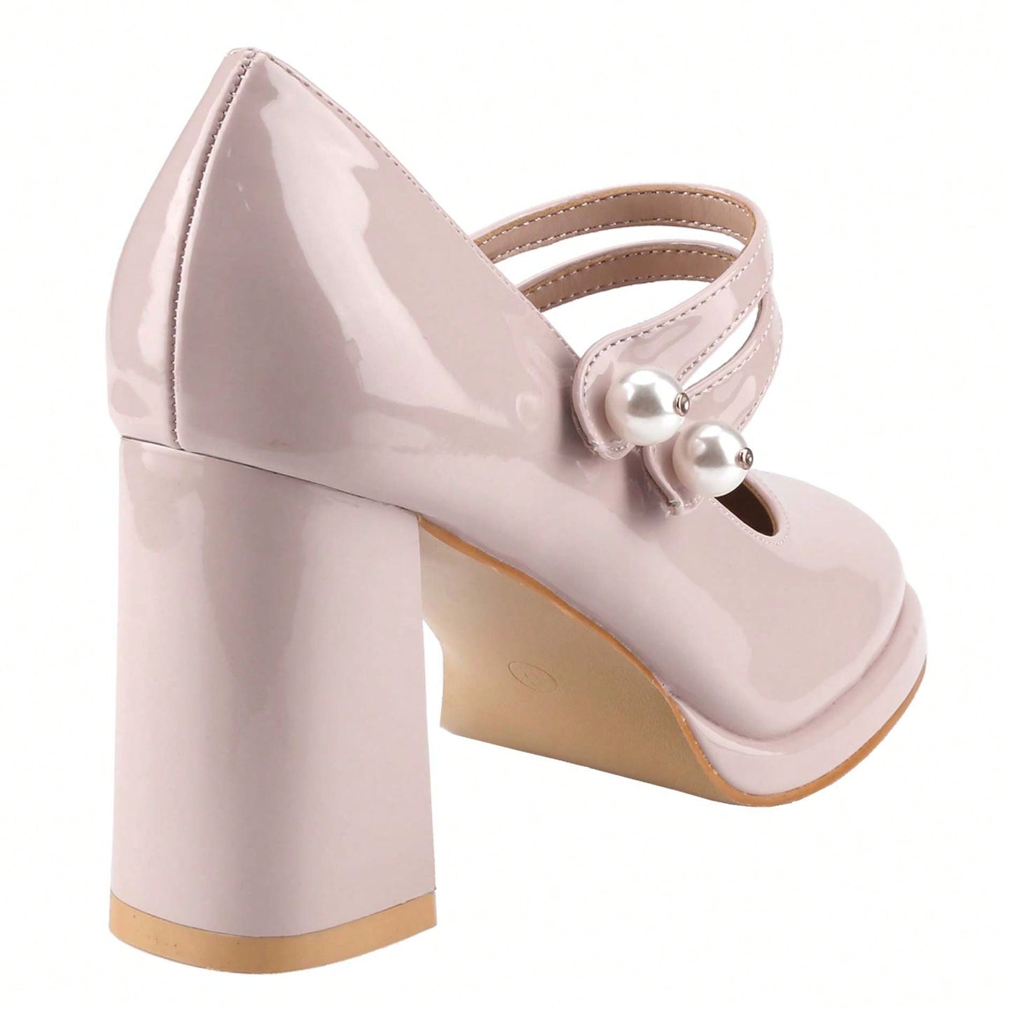 Women's Square Toe Mary Janes Chunky Mid-Heel Dress Pump Shoes