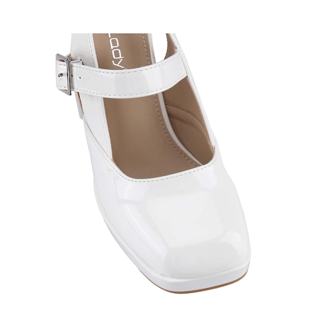 Women's Square Toe Mary Janes Chunky High Heels Dress Pump Shoes