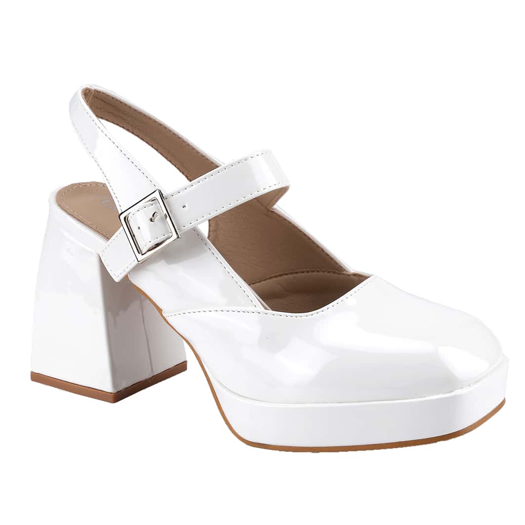 Women's Square Toe Mary Janes Chunky High Heels Dress Pump Shoes