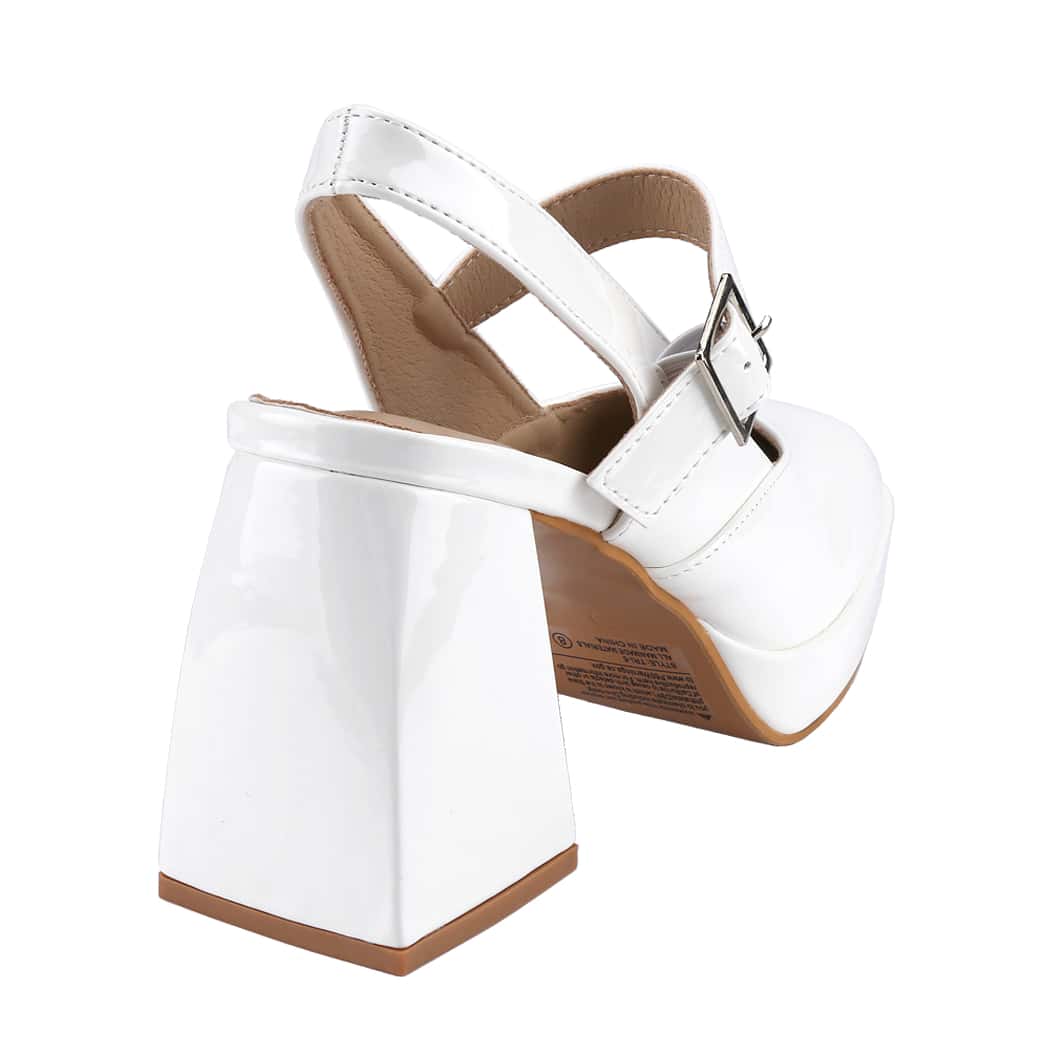 Women's Square Toe Mary Janes Chunky High Heels Dress Pump Shoes
