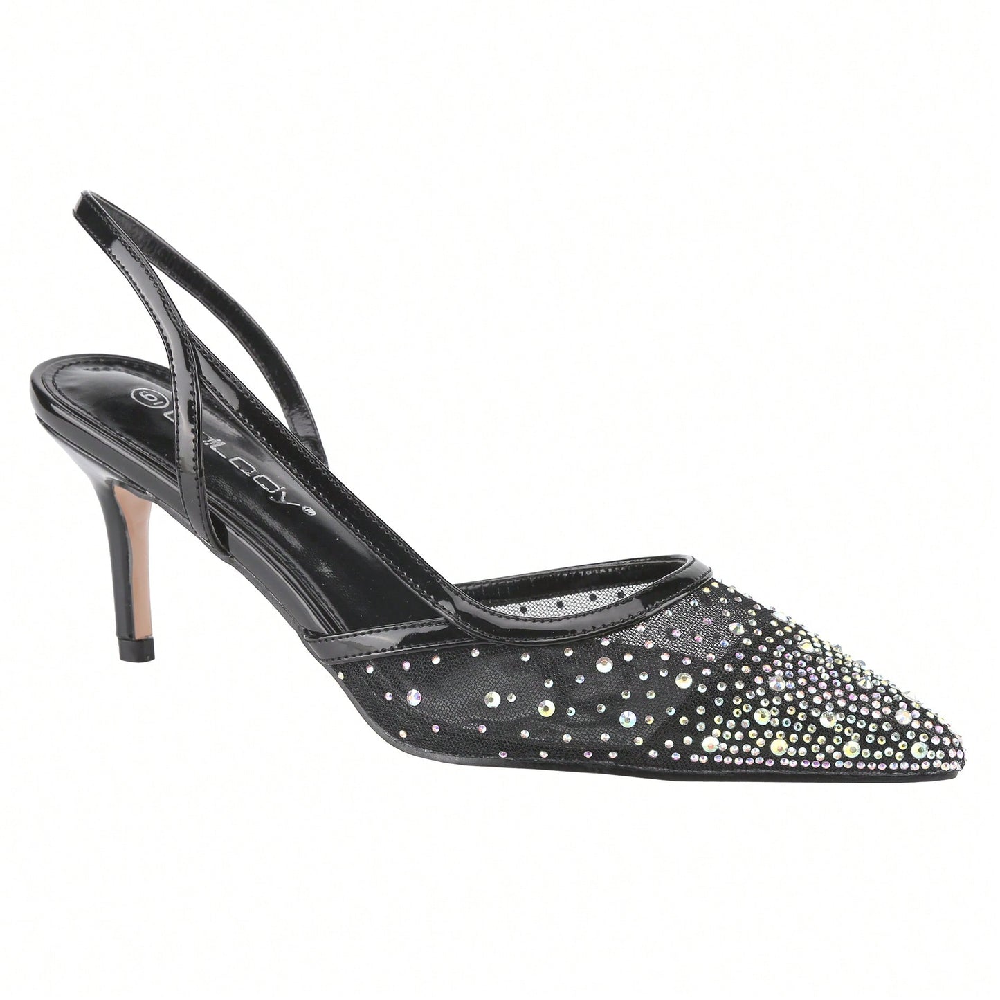 Women's Slingback Ankle Strap Pointed Toe Kitten Heel Pumps Mary Jane Slip On Mid Heel Shoes