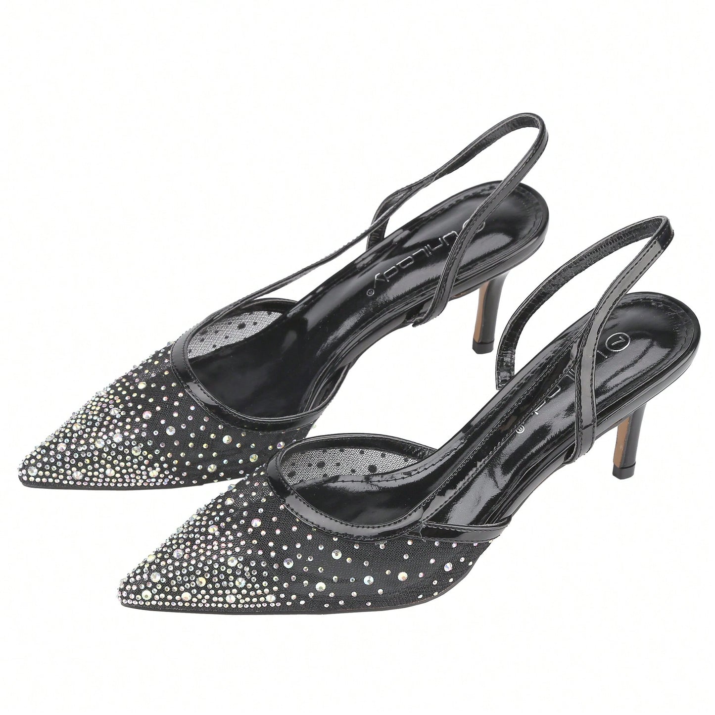 Women's Slingback Ankle Strap Pointed Toe Kitten Heel Pumps Mary Jane Slip On Mid Heel Shoes