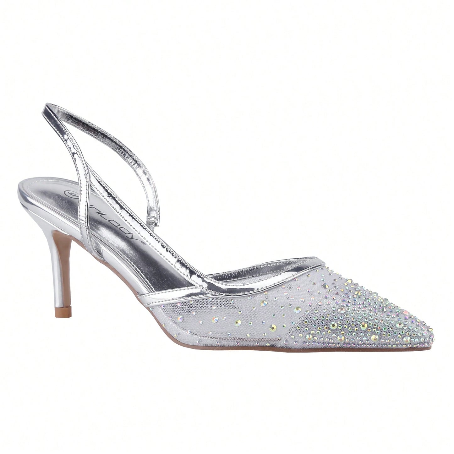 Women's Slingback Ankle Strap Pointed Toe Kitten Heel Pumps Mary Jane Slip On Mid Heel Shoes