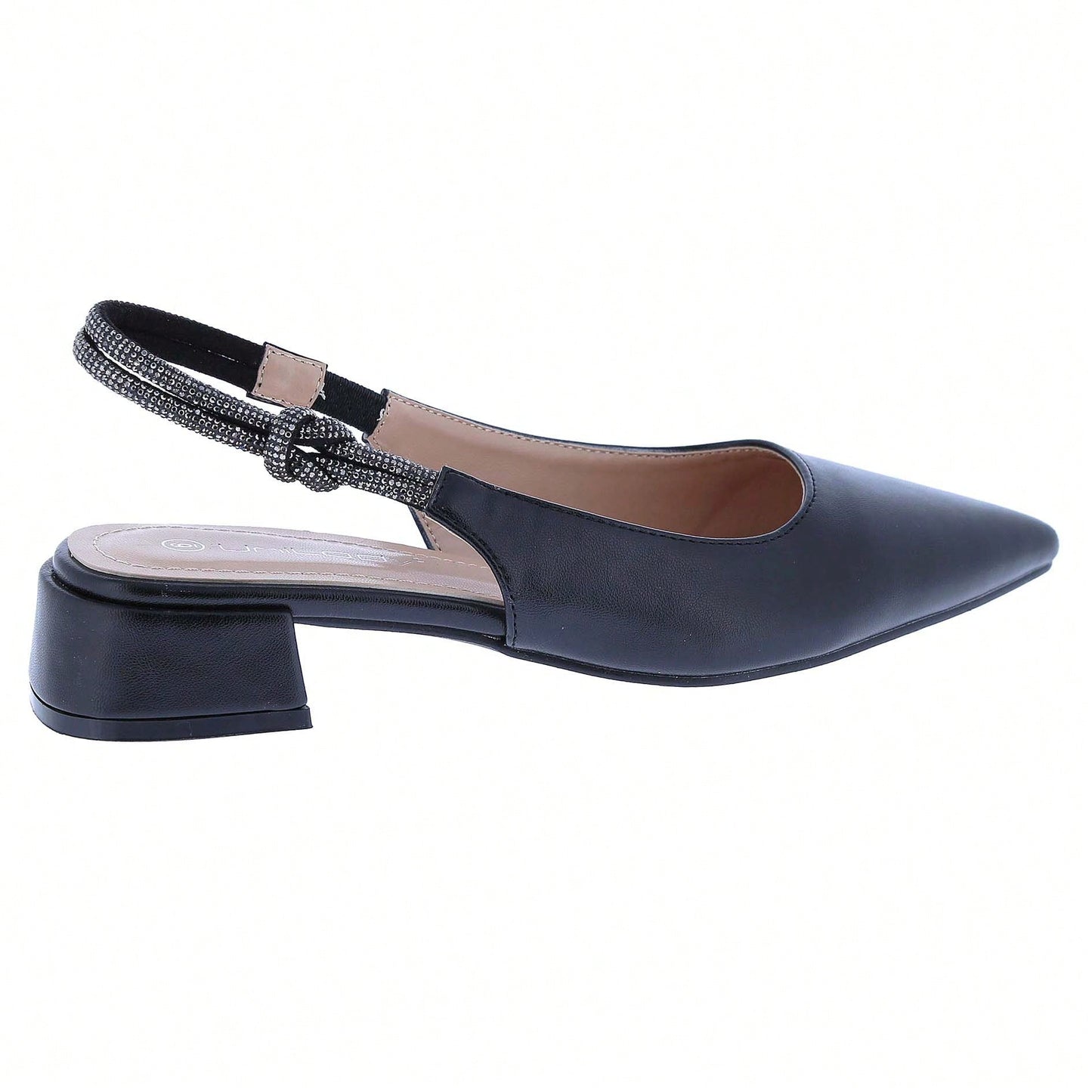 Women's Slingback Flats Double Strap Block Low Heel Sandals Two Toned Classic Dress Shoes