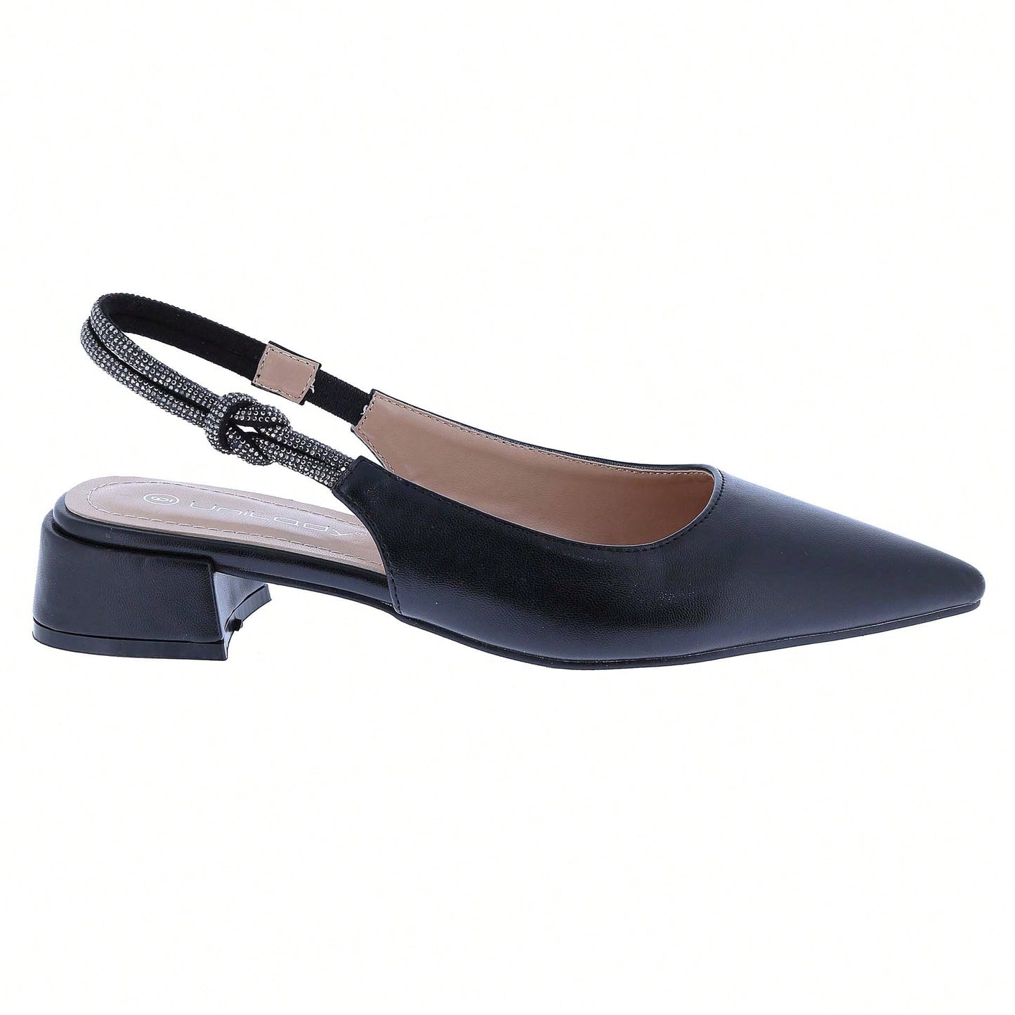 Women's Slingback Flats Double Strap Block Low Heel Sandals Two Toned Classic Dress Shoes