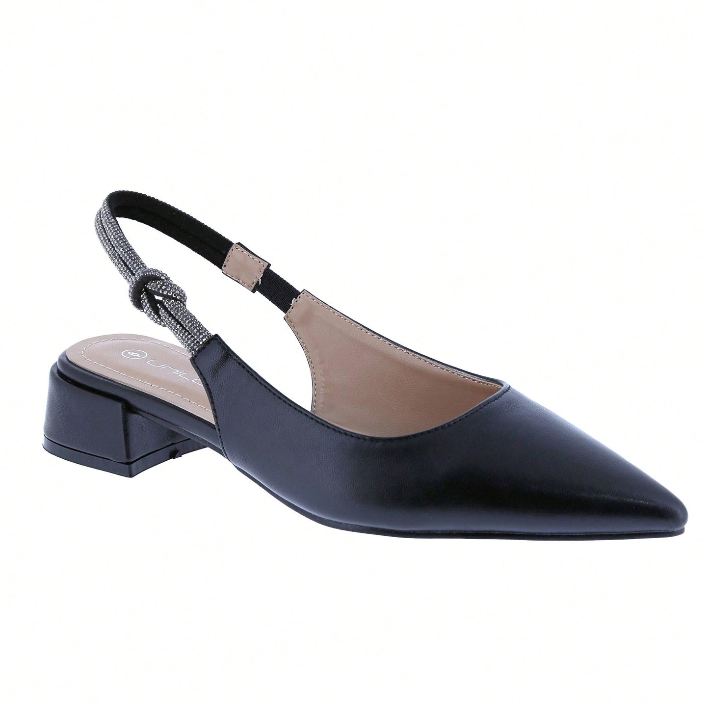 Women's Slingback Flats Double Strap Block Low Heel Sandals Two Toned Classic Dress Shoes