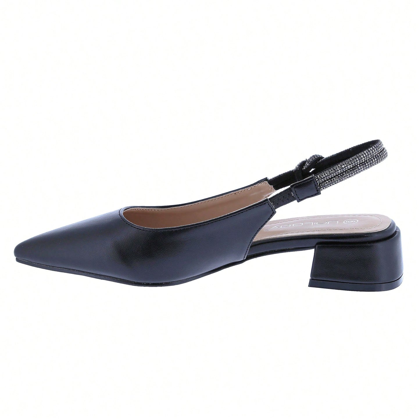 Women's Slingback Flats Double Strap Block Low Heel Sandals Two Toned Classic Dress Shoes