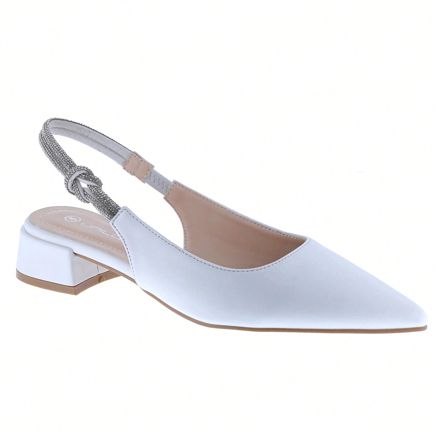Women's Slingback Flats Double Strap Block Low Heel Sandals Two Toned Classic Dress Shoes