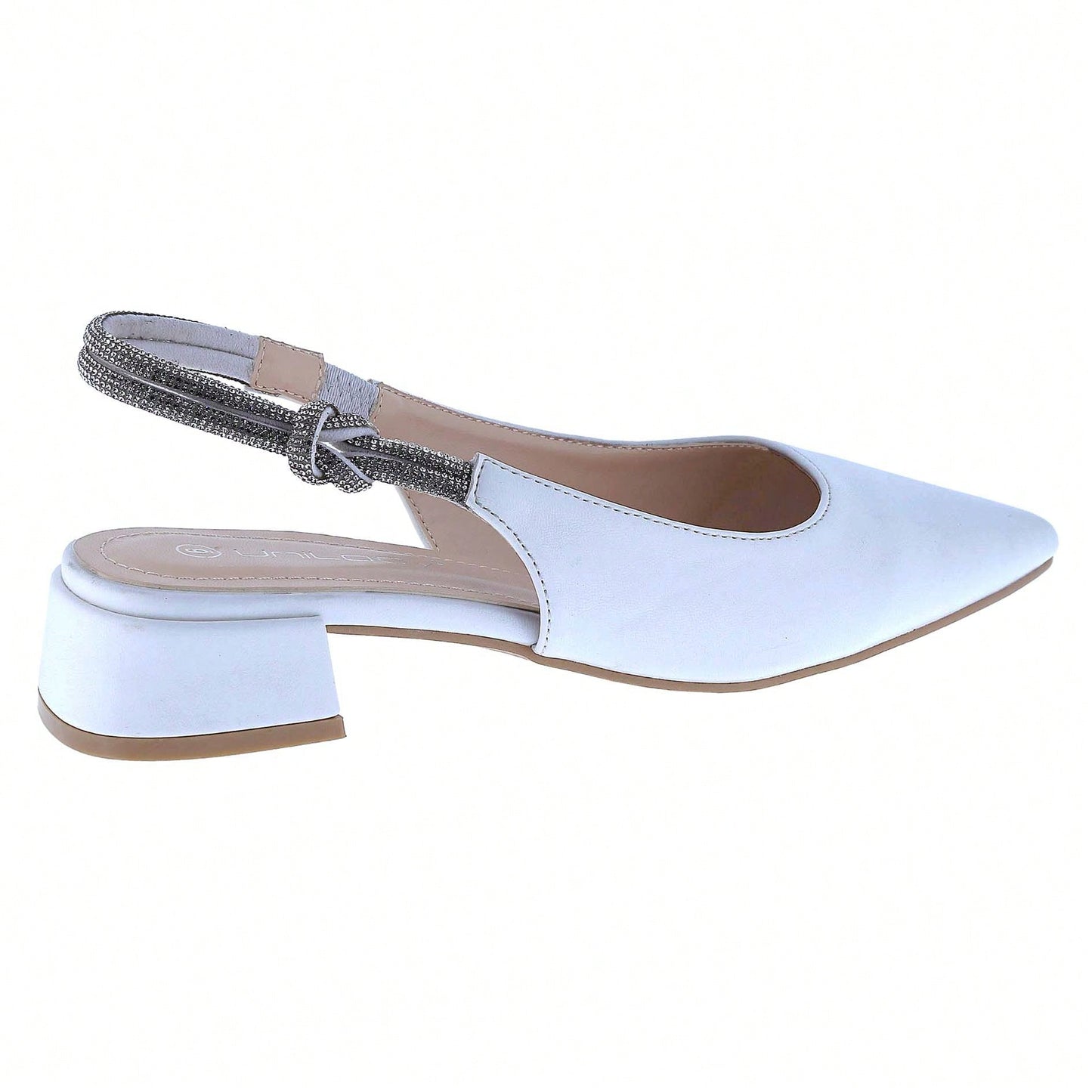 Women's Slingback Flats Double Strap Block Low Heel Sandals Two Toned Classic Dress Shoes