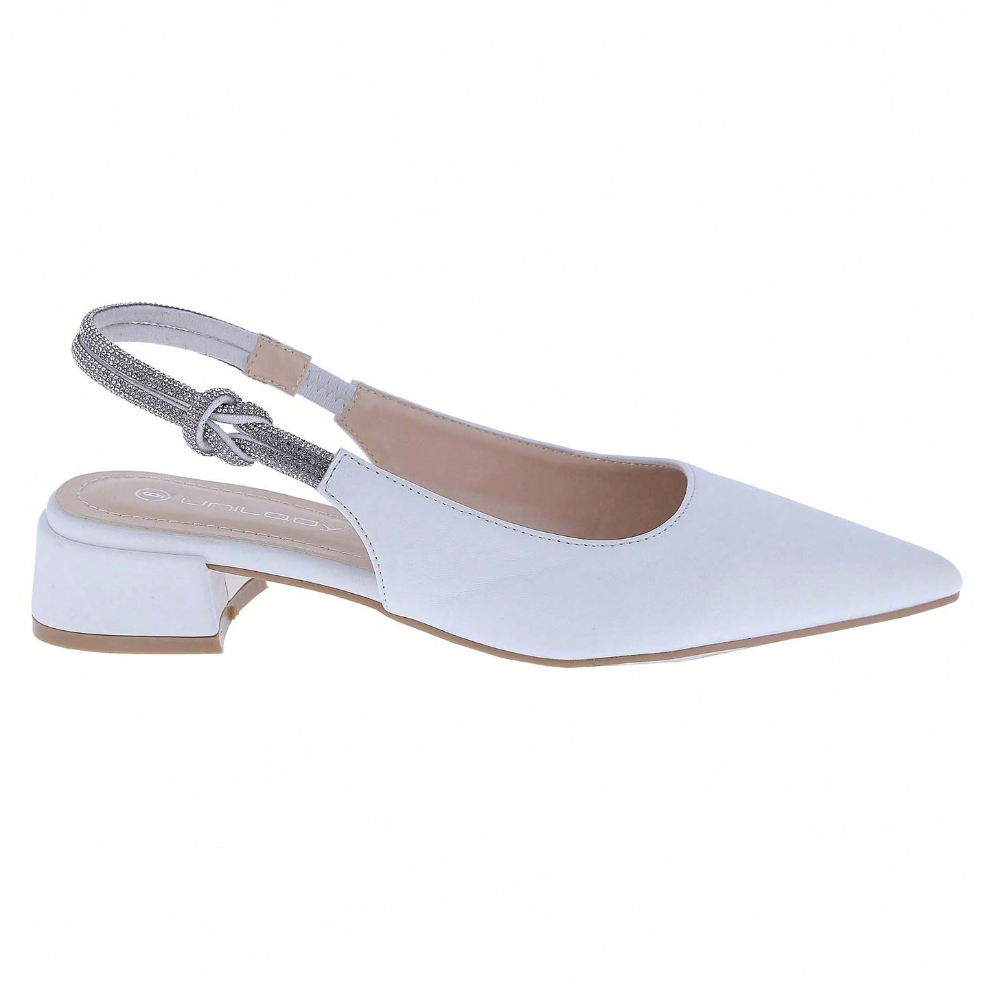 Women's Slingback Flats Double Strap Block Low Heel Sandals Two Toned Classic Dress Shoes