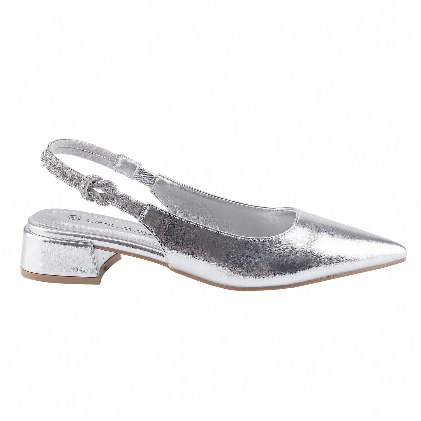 Women's Slingback Flats Double Strap Block Low Heel Sandals Two Toned Classic Dress Shoes