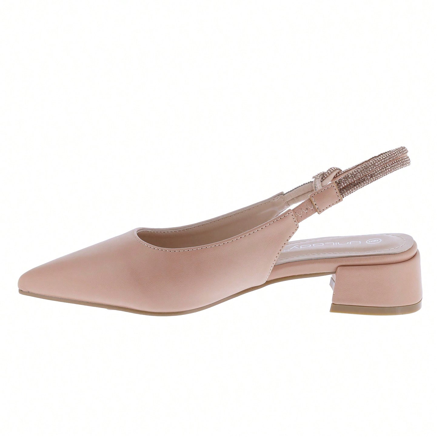 Women's Slingback Flats Double Strap Block Low Heel Sandals Two Toned Classic Dress Shoes