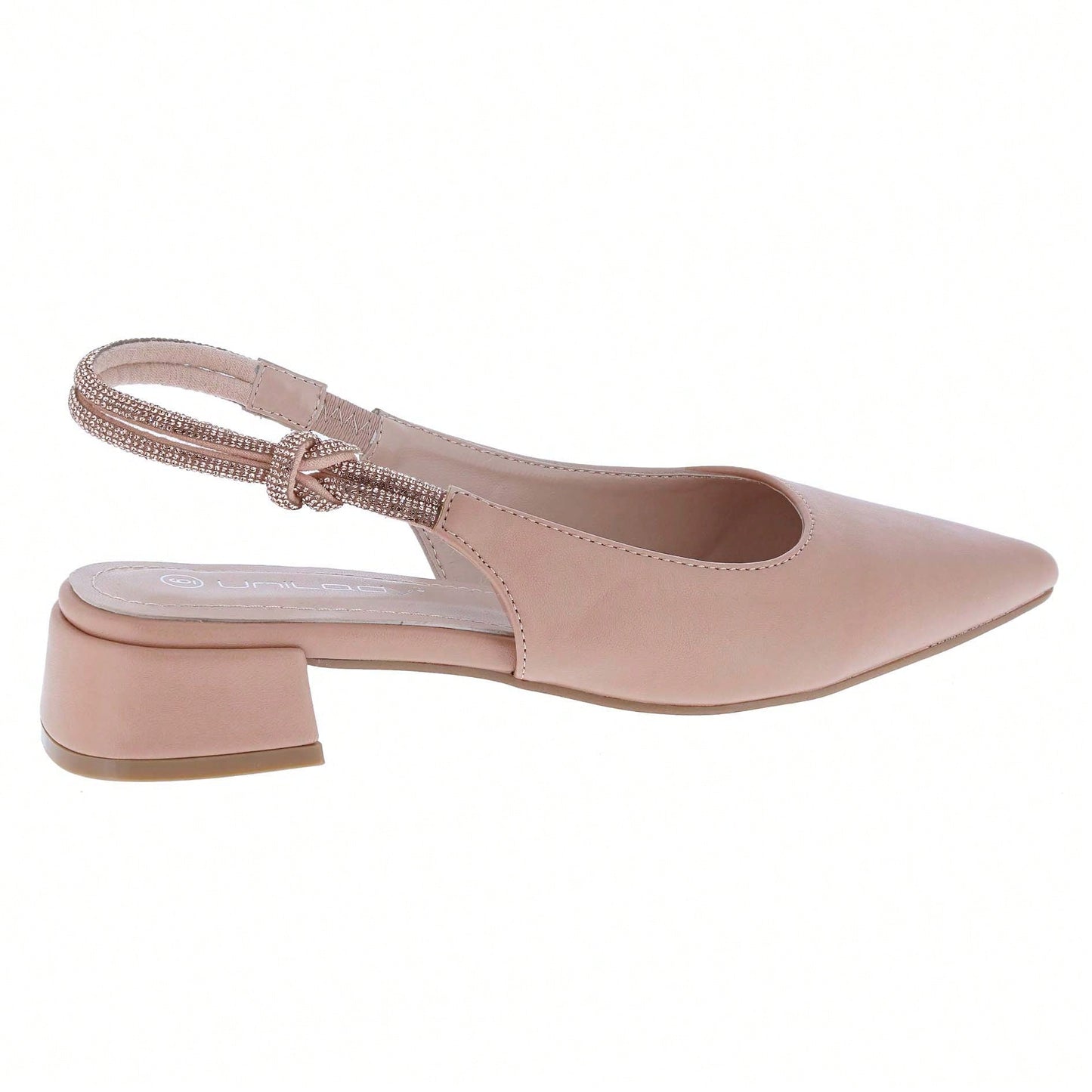 Women's Slingback Flats Double Strap Block Low Heel Sandals Two Toned Classic Dress Shoes