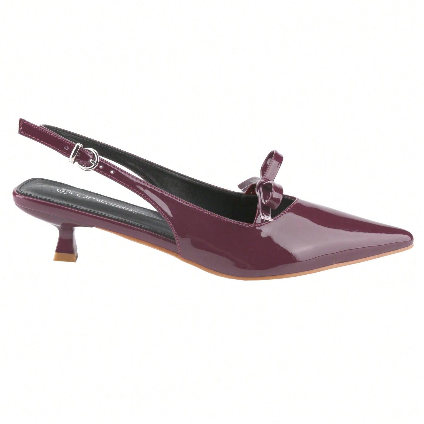 Women's Slingbacks With Bow And Buckle Closed Pointed Toe Kitten Heels Mules Slip On Wedding Dress Pumps Shoes