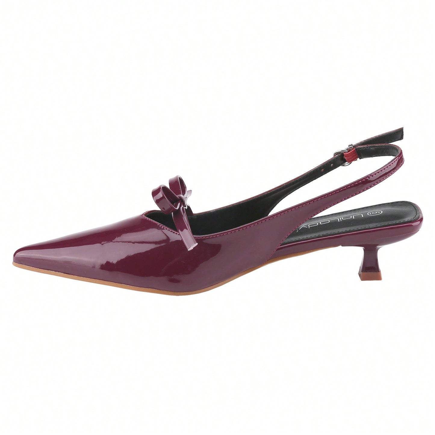 Women's Slingbacks With Bow And Buckle Closed Pointed Toe Kitten Heels Mules Slip On Wedding Dress Pumps Shoes