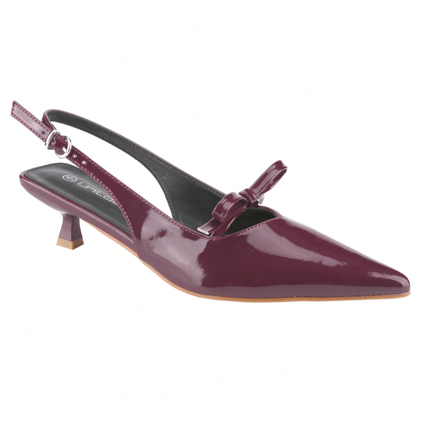 Women's Slingbacks With Bow And Buckle Closed Pointed Toe Kitten Heels Mules Slip On Wedding Dress Pumps Shoes