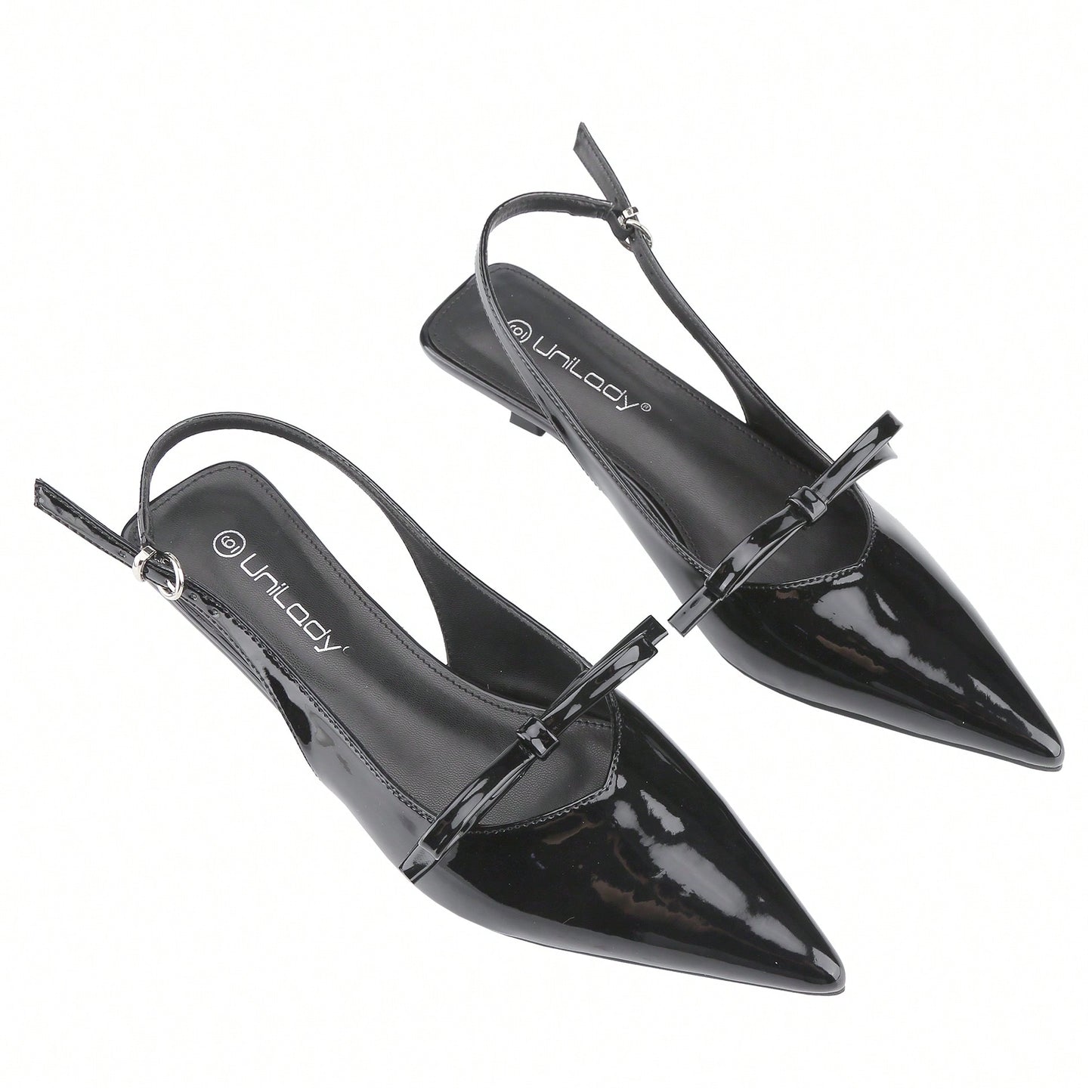 Women's Slingbacks With Bow And Buckle Closed Pointed Toe Kitten Heels Mules Slip On Wedding Dress Pumps Shoes