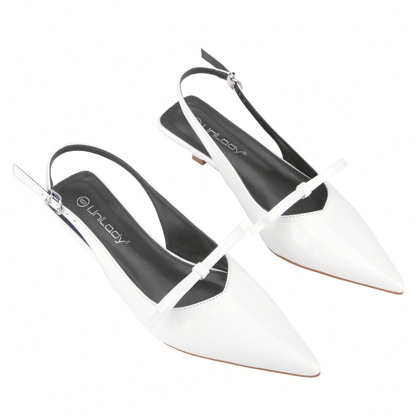 Women's Slingbacks With Bow And Buckle Closed Pointed Toe Kitten Heels Mules Slip On Wedding Dress Pumps Shoes