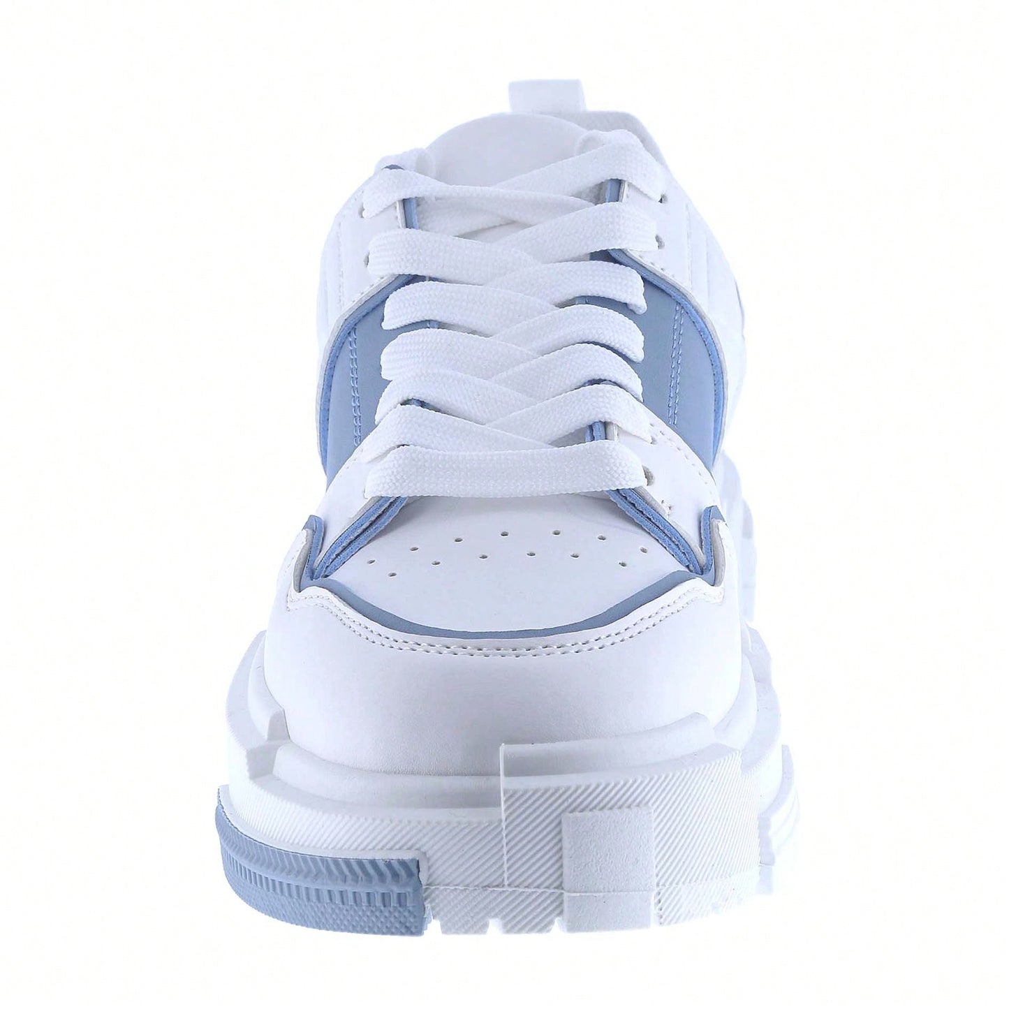 Women Lace-Up Leather Platform Open Skate Low-Top Sneakers Outdoor Trainer
