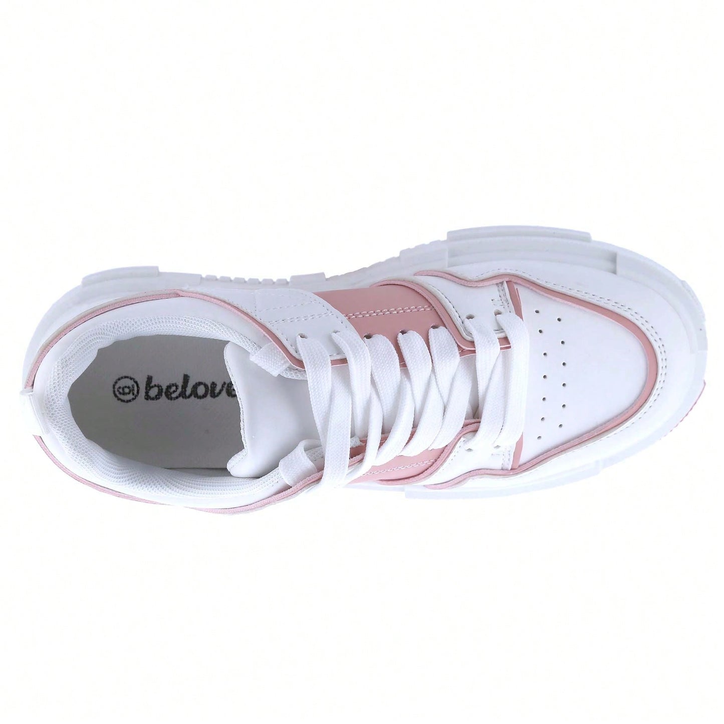 Women Lace-Up Leather Platform Open Skate Low-Top Sneakers Outdoor Trainer