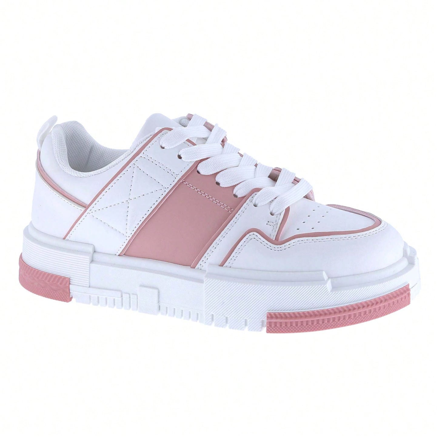 Women Lace-Up Leather Platform Open Skate Low-Top Sneakers Outdoor Trainer