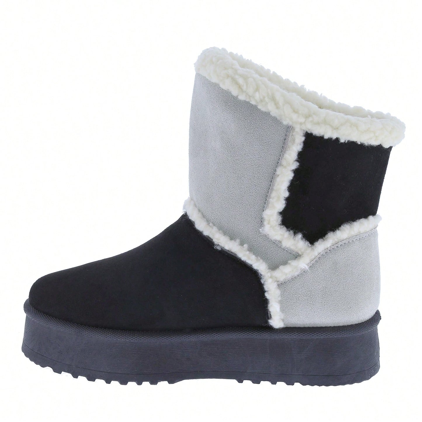 Women Warm Outdoor Snow Ankle Boots Platform Winter Boots With Faux Fur Lining Slip On Lug Sole Ankle Booties