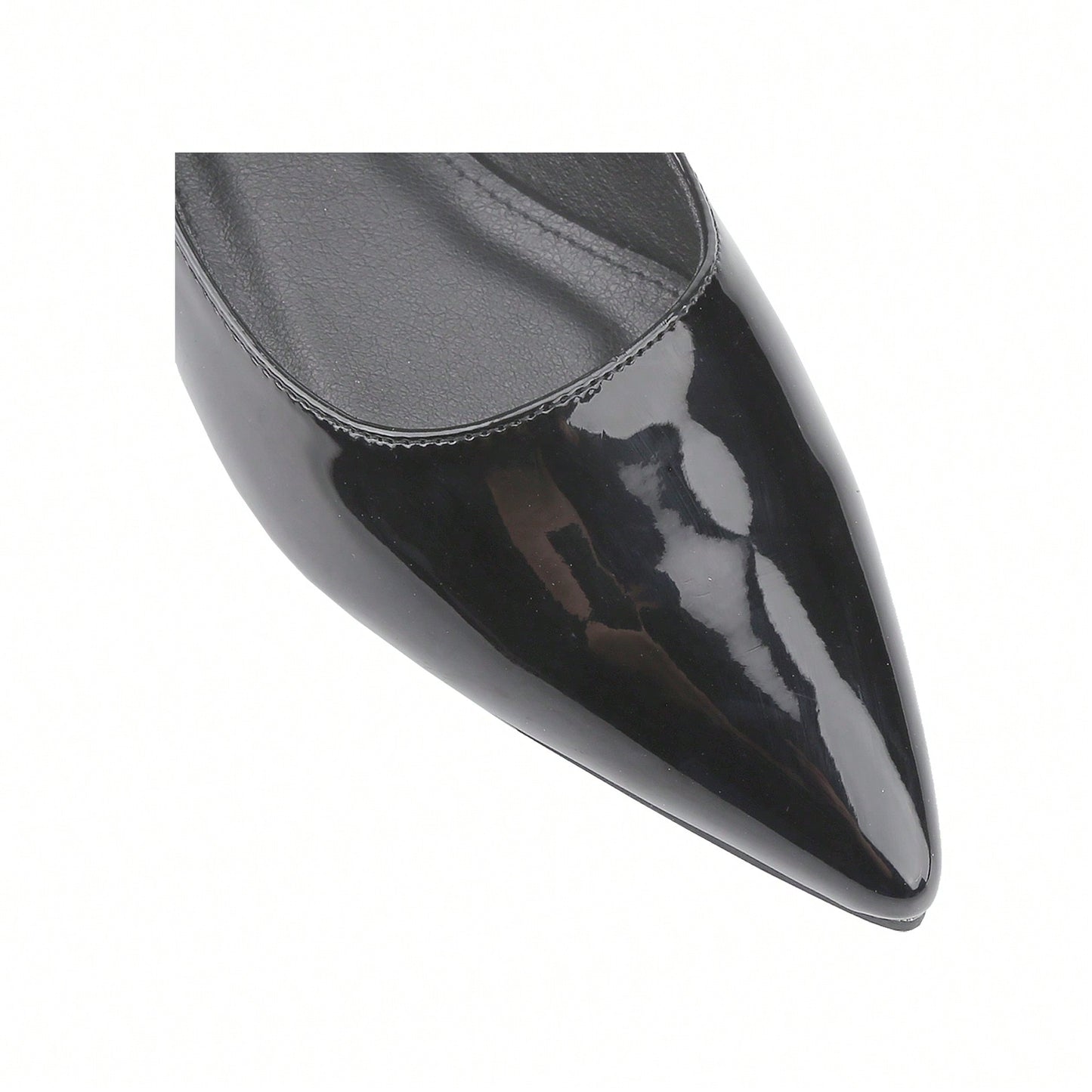 Women's Mary Janes Adjustable Straps Pointed Toe Flats Dress Shoes Retro Patent Leather Ballet