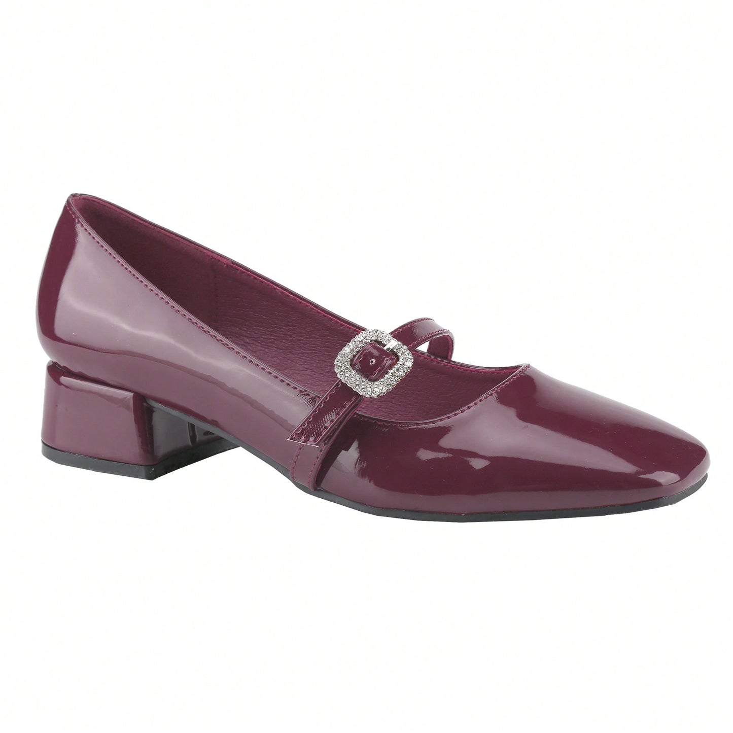 Women's Ankle Buckle Strap Pumps Block Mid Heels Soft Comfort Mary Jane Shoes