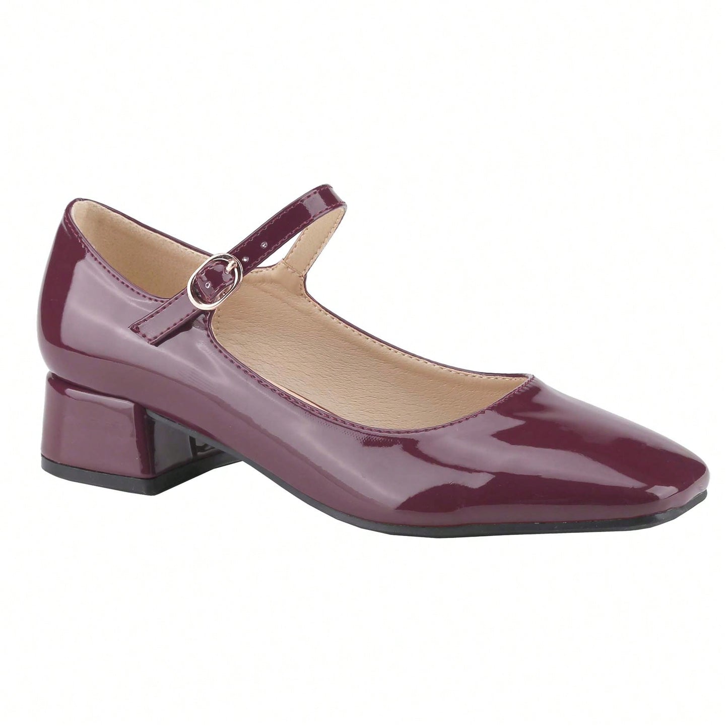 Square-Toe Low-Cut Comfortable Block Low Heel Mary Jane Shoes Single Strap