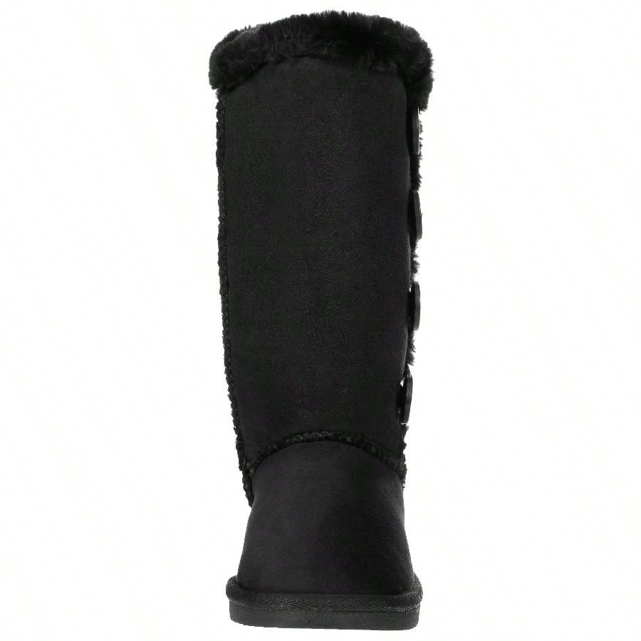 Women's Snow Boots Fleece Lined Solid Color Mid-Calf Flat Snow Boots Fur Lined Winter Boots