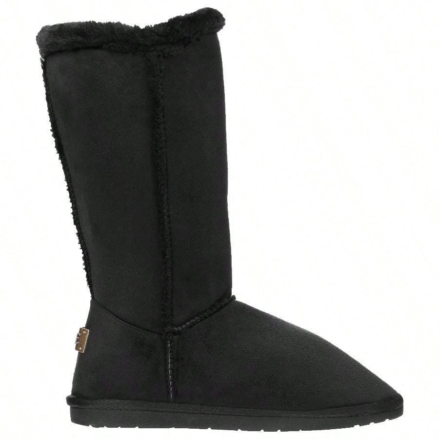 Women's Snow Boots Fleece Lined Solid Color Mid-Calf Flat Snow Boots Fur Lined Winter Boots