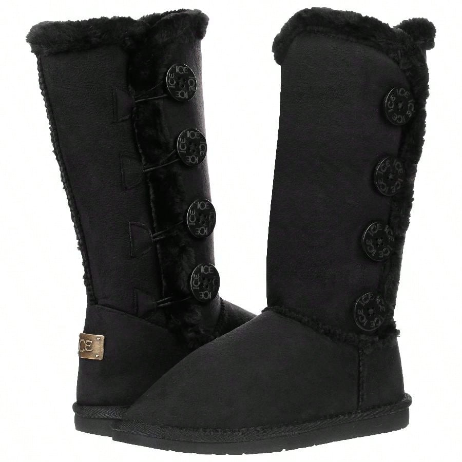 Women's Snow Boots Fleece Lined Solid Color Mid-Calf Flat Snow Boots Fur Lined Winter Boots