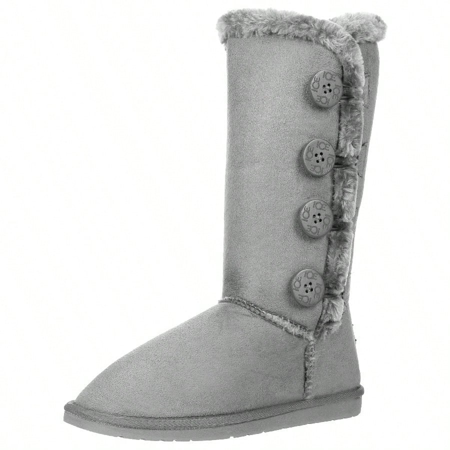 Women's Snow Boots Fleece Lined Solid Color Mid-Calf Flat Snow Boots Fur Lined Winter Boots