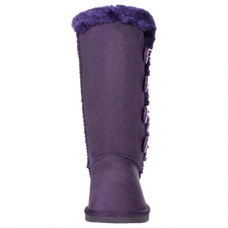 Women's Snow Boots Fleece Lined Solid Color Mid-Calf Flat Snow Boots Fur Lined Winter Boots