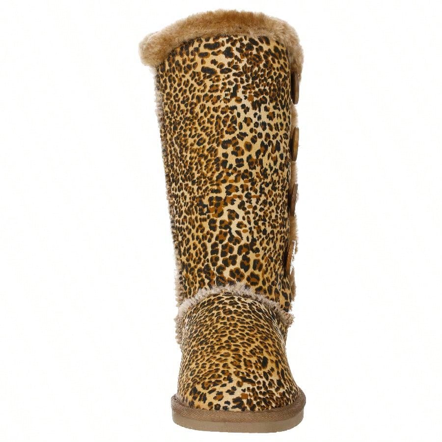 Women's Snow Boots Fleece Lined Solid Color Mid-Calf Flat Snow Boots Fur Lined Winter Boots