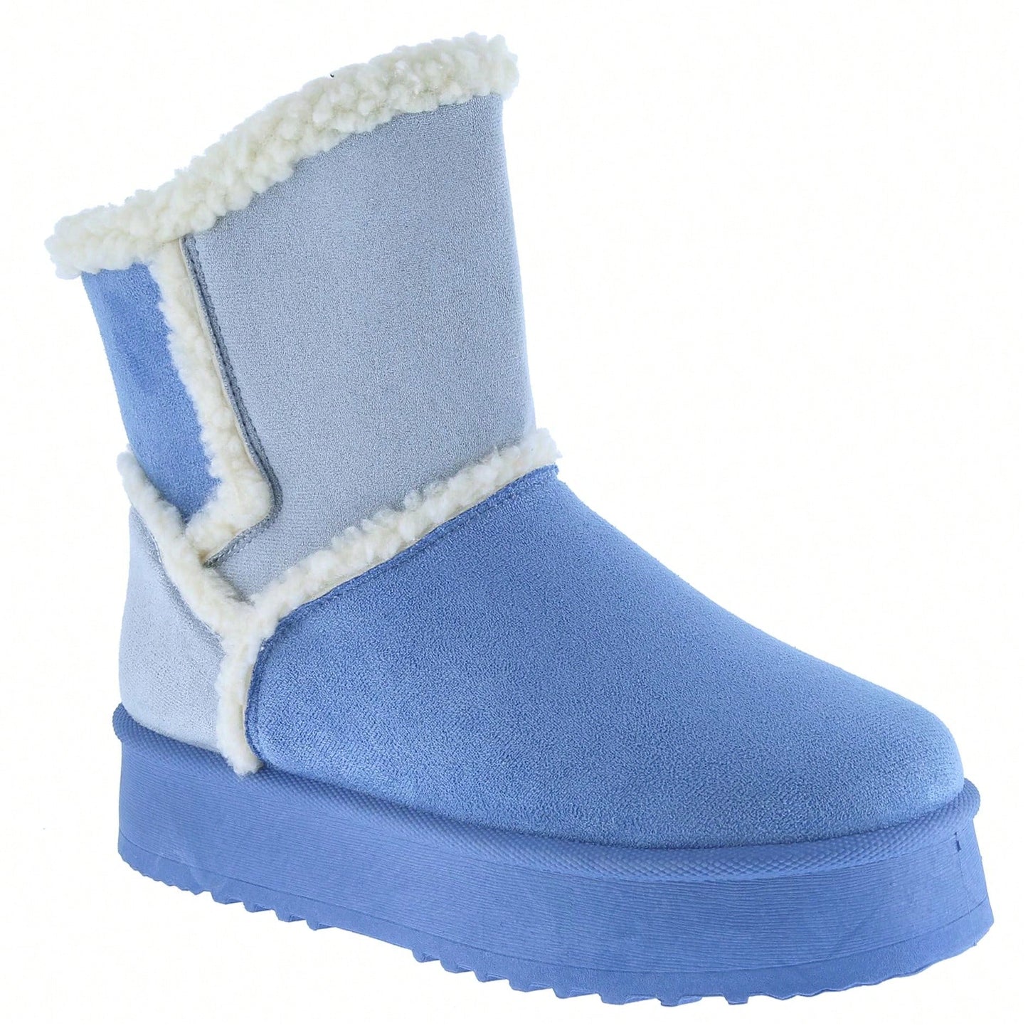 Women Warm Outdoor Snow Ankle Boots Platform Winter Boots With Faux Fur Lining Slip On Lug Sole Ankle Booties