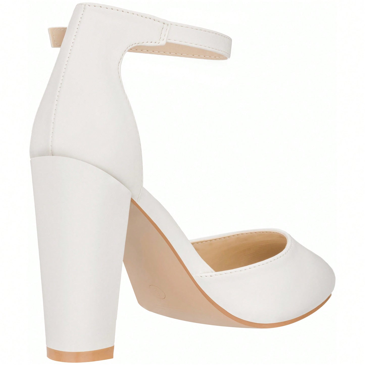 Women Point Toe Chunky Heeled Pumps Ankle Strap Pumps High Heel Ankle Strap Pump