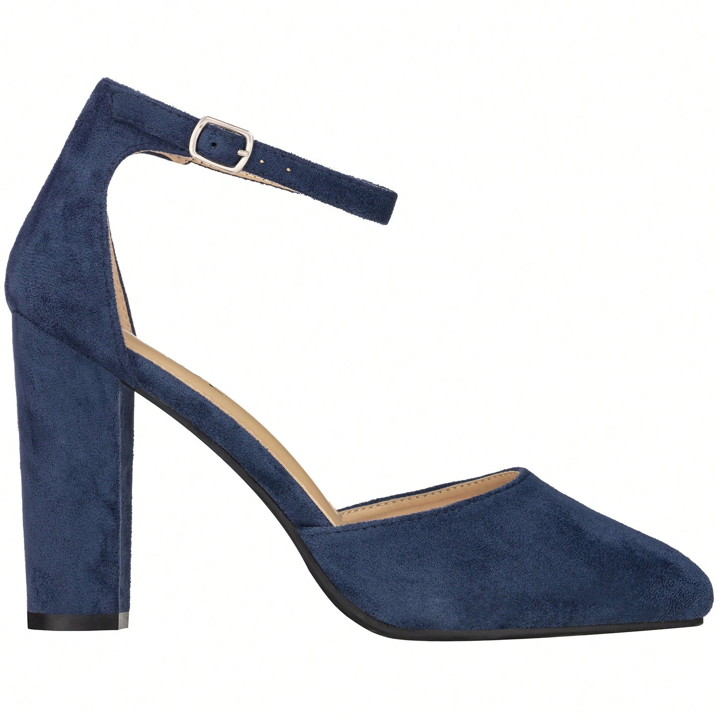 Women Point Toe Chunky Heeled Pumps Ankle Strap Pumps High Heel Ankle Strap Pump