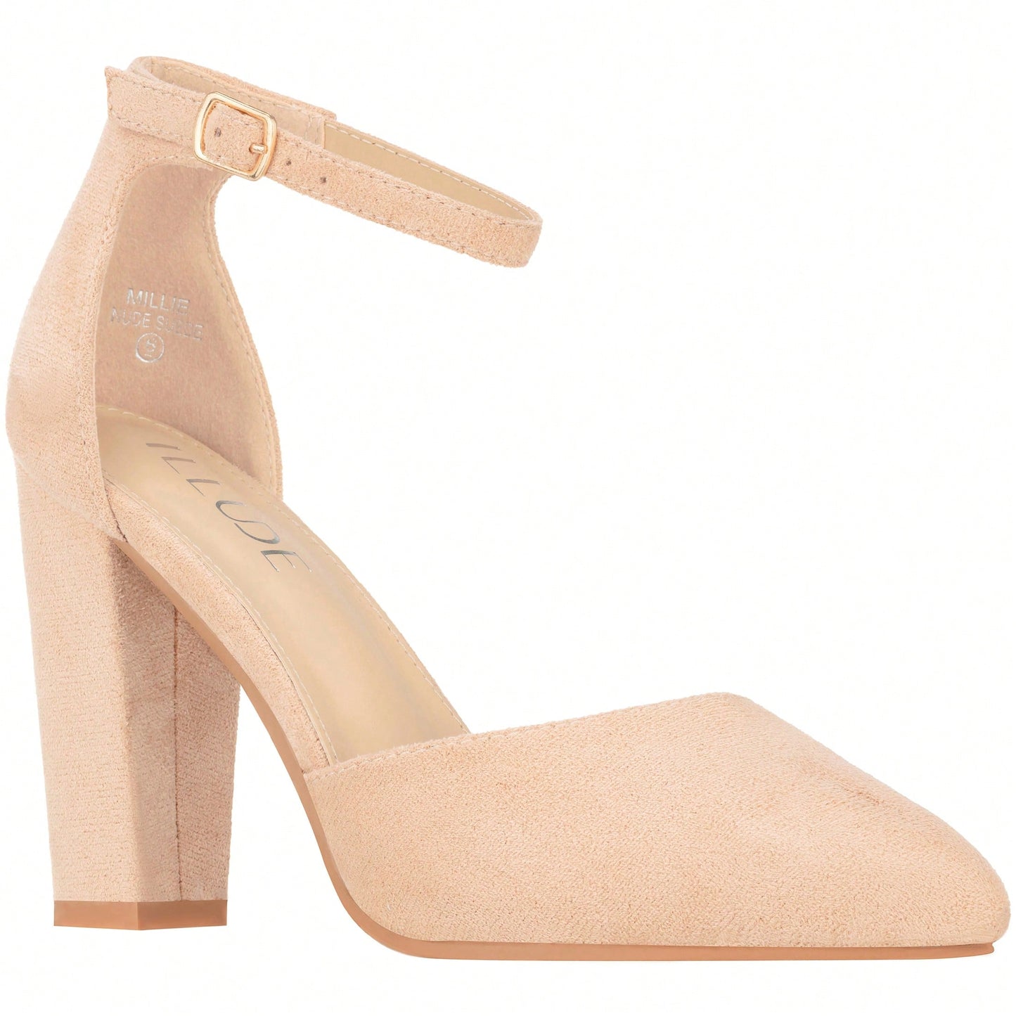 Women Point Toe Chunky Heeled Pumps Ankle Strap Pumps High Heel Ankle Strap Pump