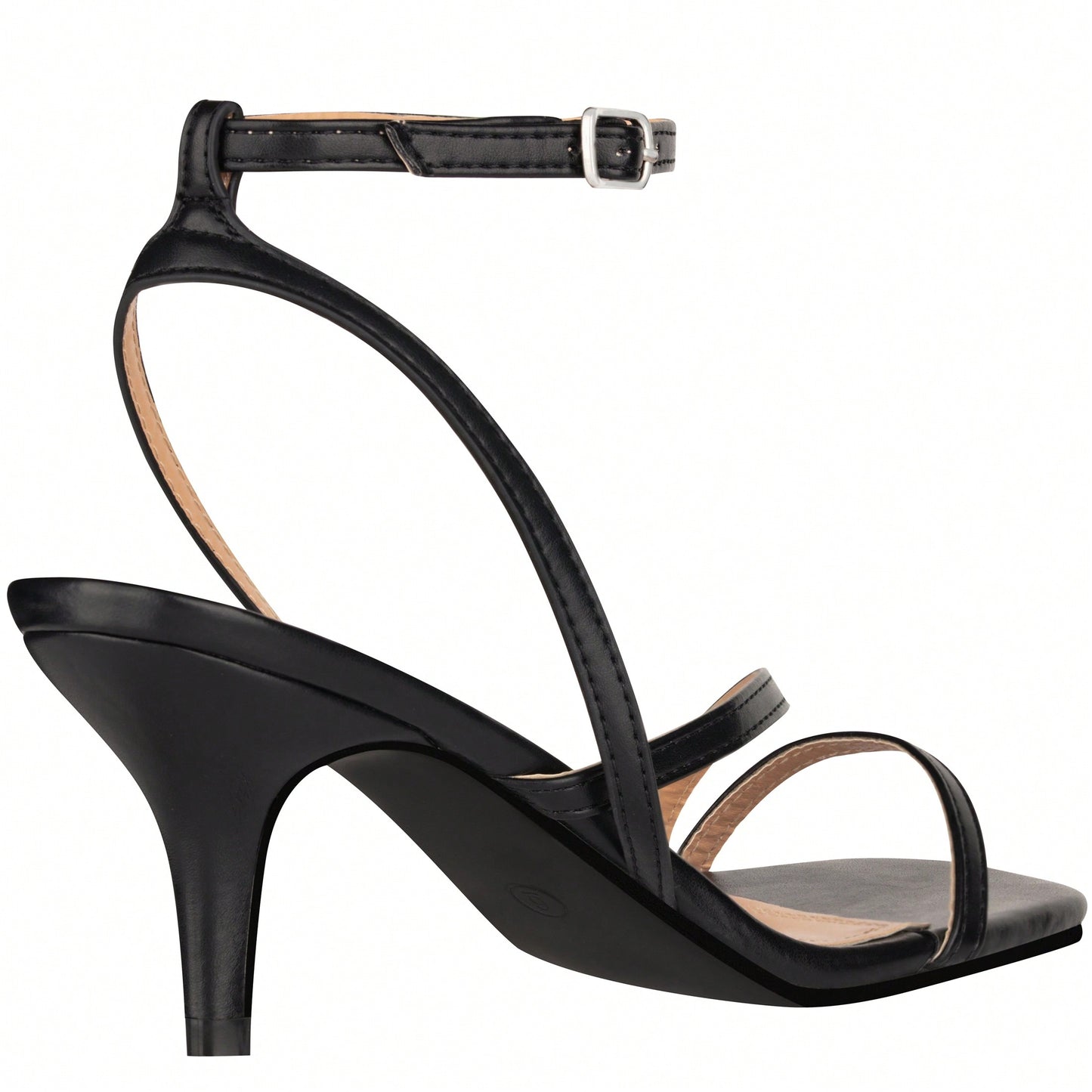 Womens Ankle Strap Sandal Heels Low Kitten Heel Square Toe Strappy Heeled Sandals Suede