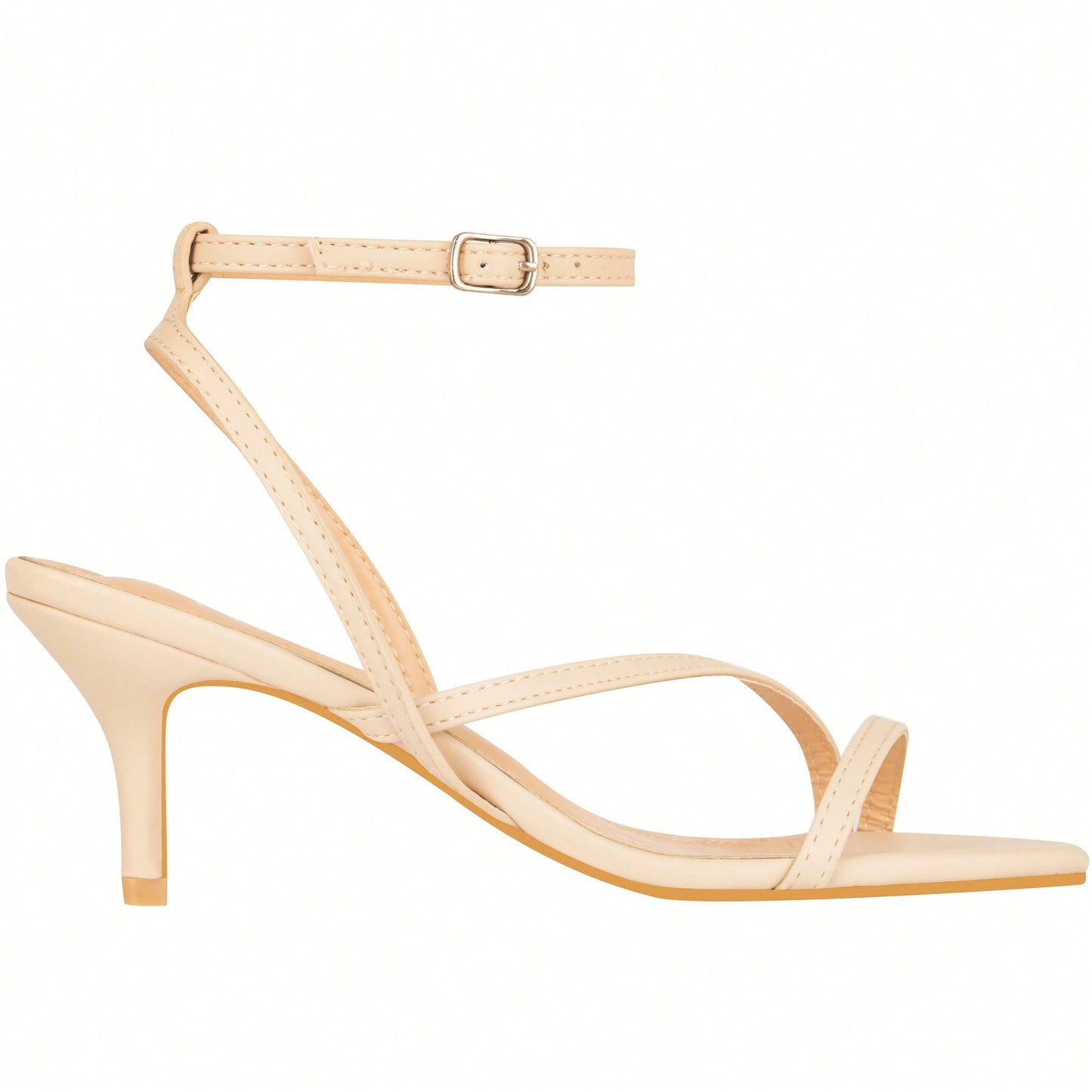 Womens Ankle Strap Sandal Heels Low Kitten Heel Square Toe Strappy Heeled Sandals Suede