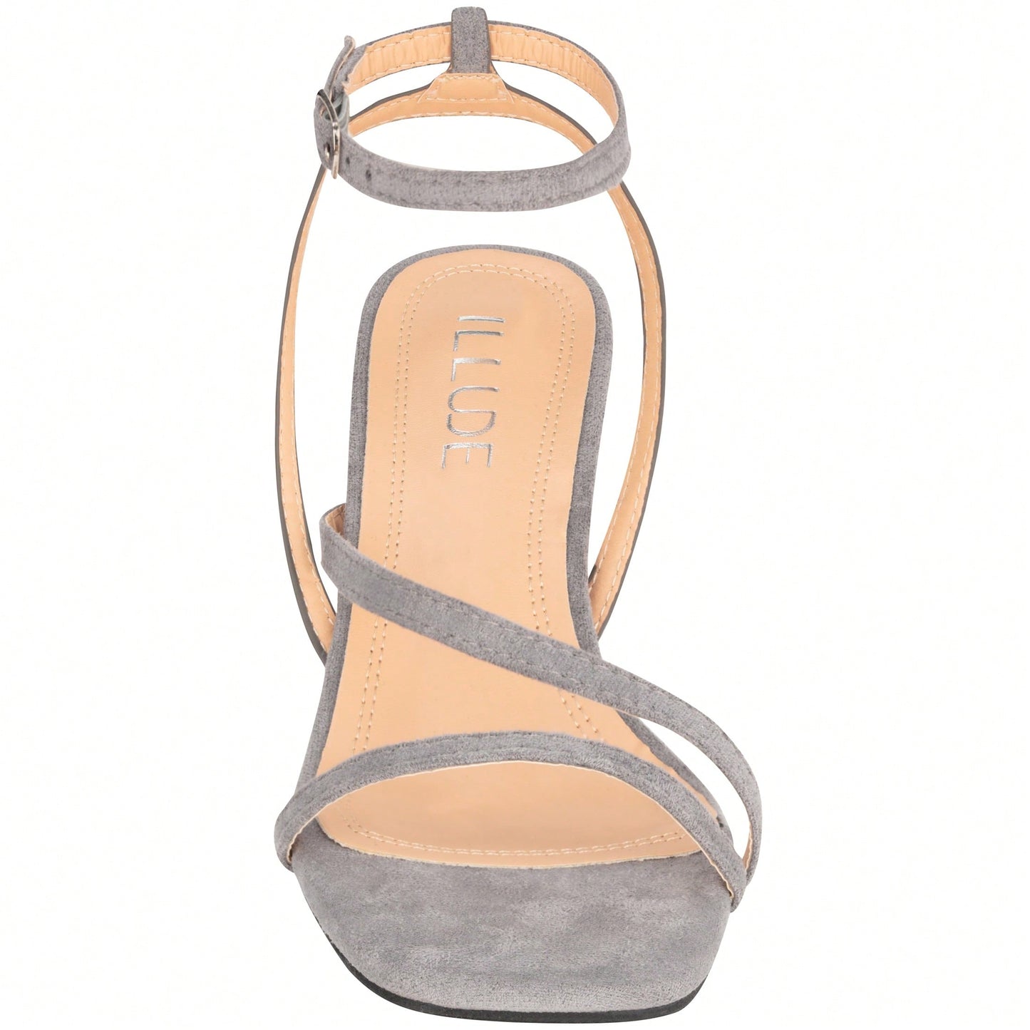 Womens Ankle Strap Sandal Heels Low Kitten Heel Square Toe Strappy Heeled Sandals