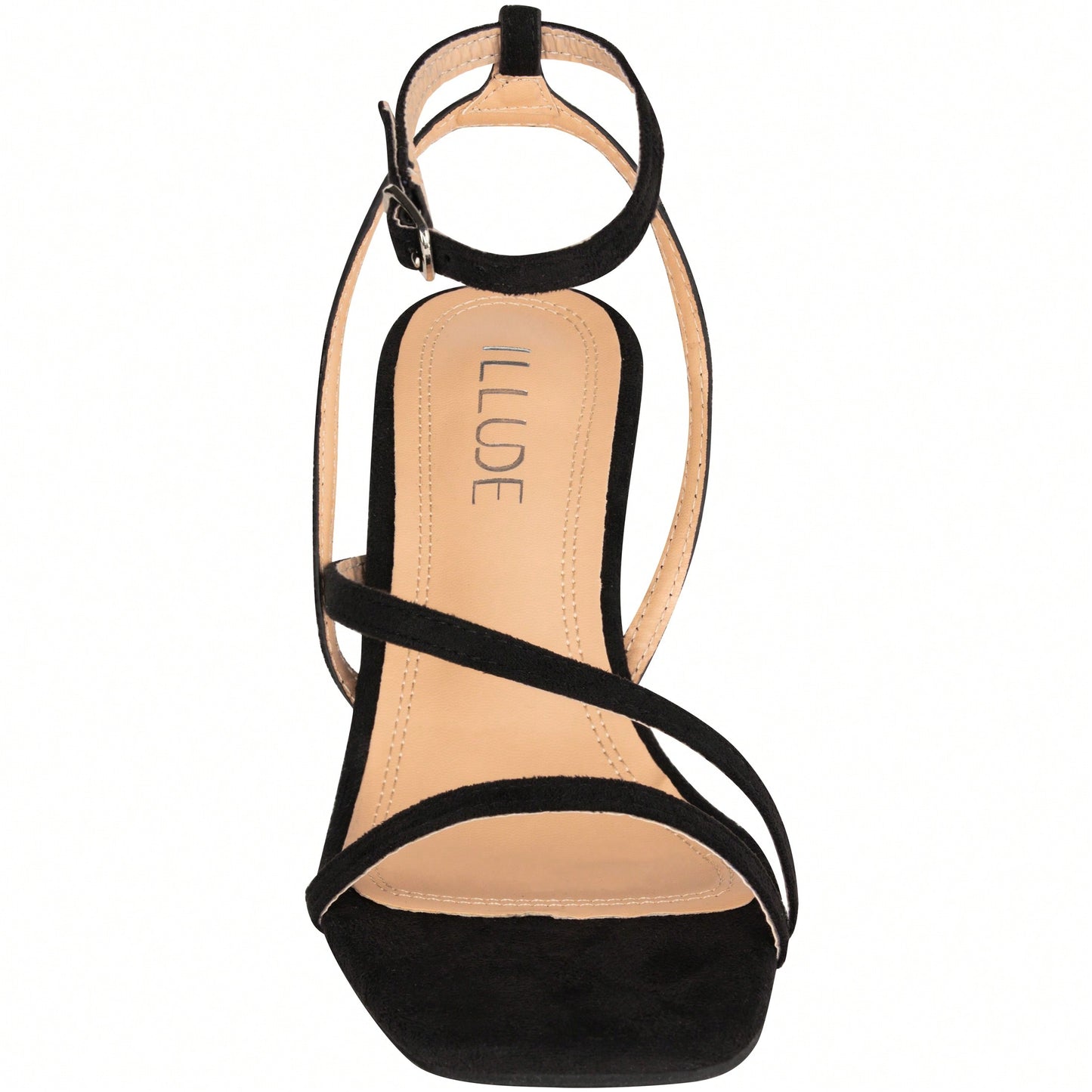 Womens Ankle Strap Sandal Heels Low Kitten Heel Square Toe Strappy Heeled Sandals