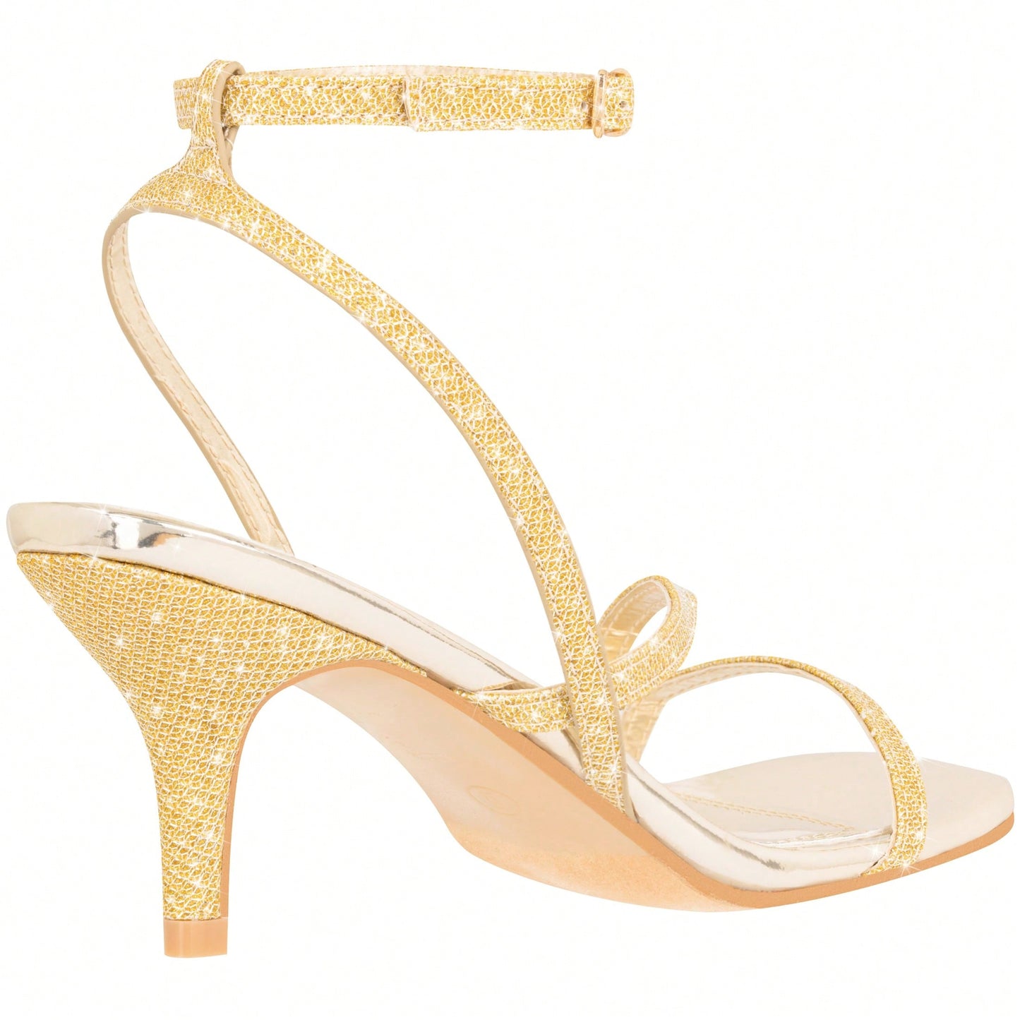 Womens Ankle Strap Sandal Heels Low Kitten Heel Square Toe Strappy Heeled Sandals Suede