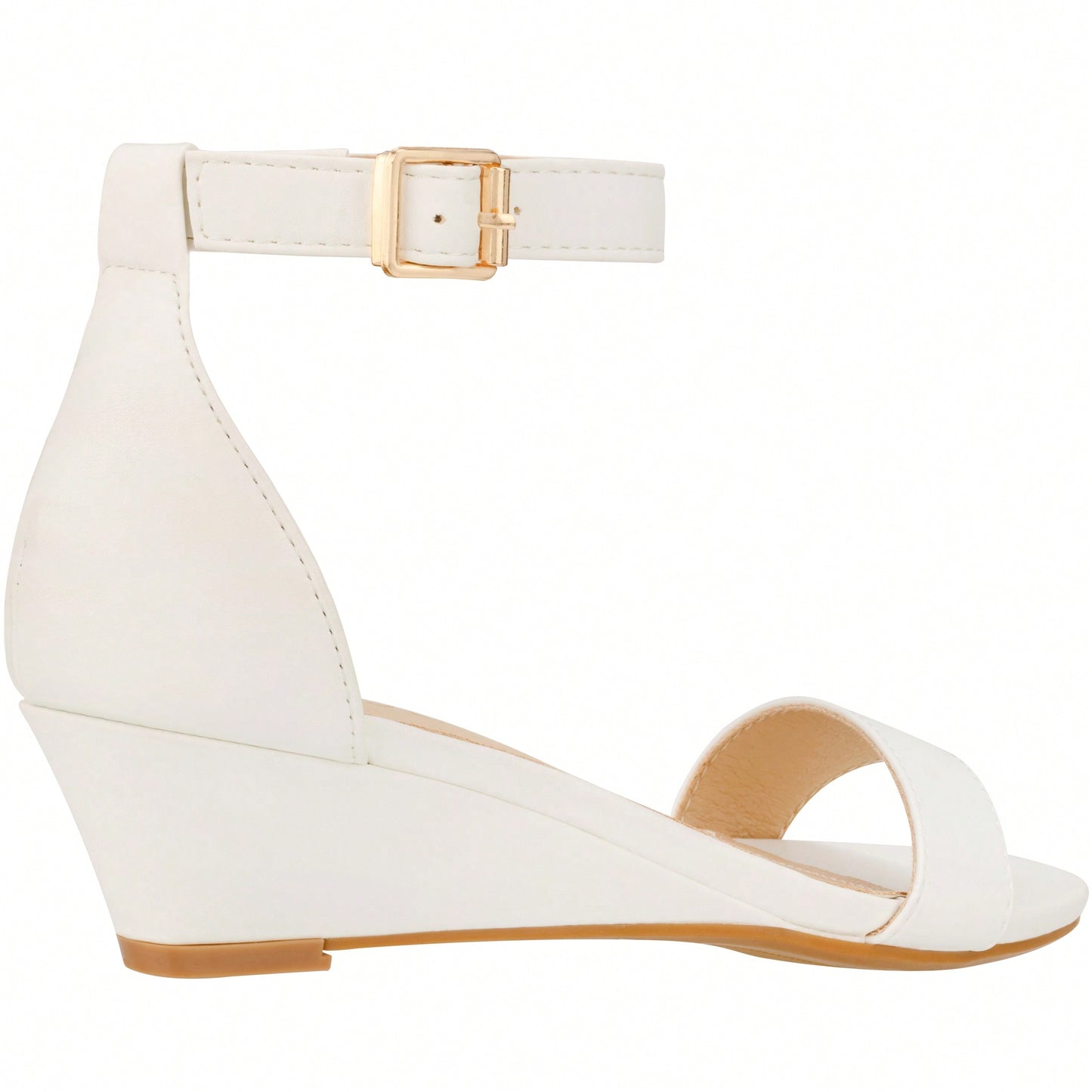 Women's Adjustable Ankle Strap Open Toe Low Wedge Sandal Comfortable Platform Heeled Sandals